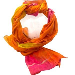 Orange/🧣Yellow/Pink Shades of India Scarf